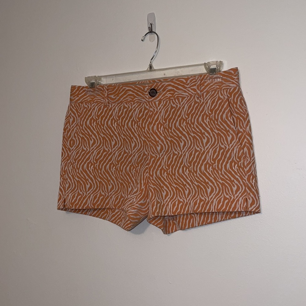 Banana Republic Heritage Shorts Orange with White Zebra Print Size 8